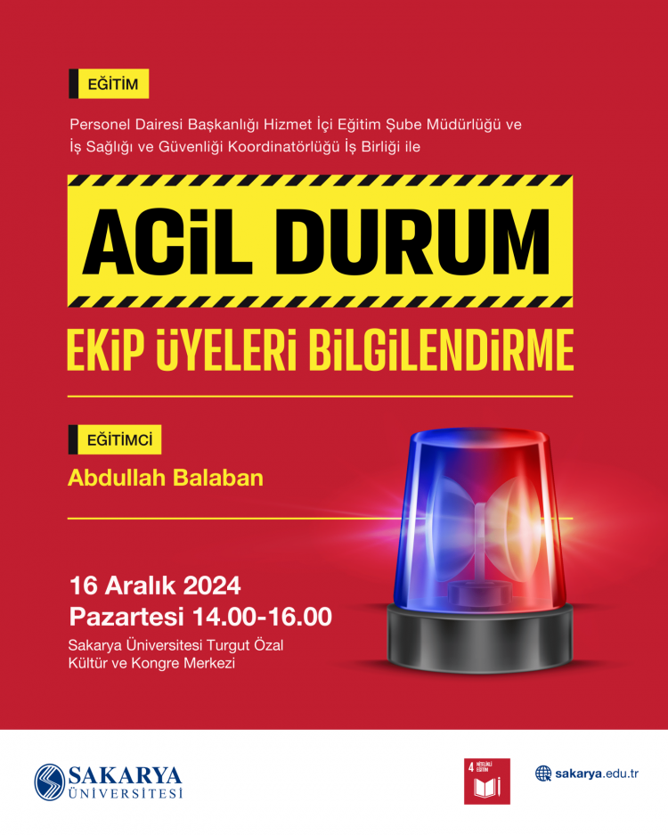 Acil Durum Ekip Üyeleri Bilgilendirme